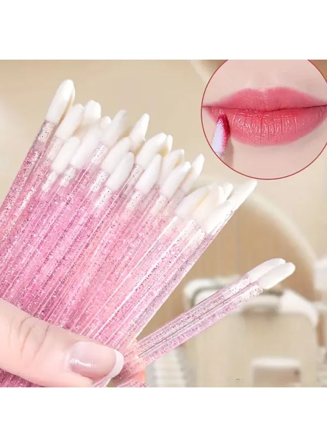 Disposable Lip Brush Set 10pcs Random Color Nylon Bristle Portable Lip Gloss Applicator - Image 3